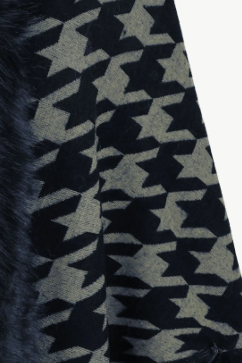 Houndstooth Fringe Hem Poncho, image 14