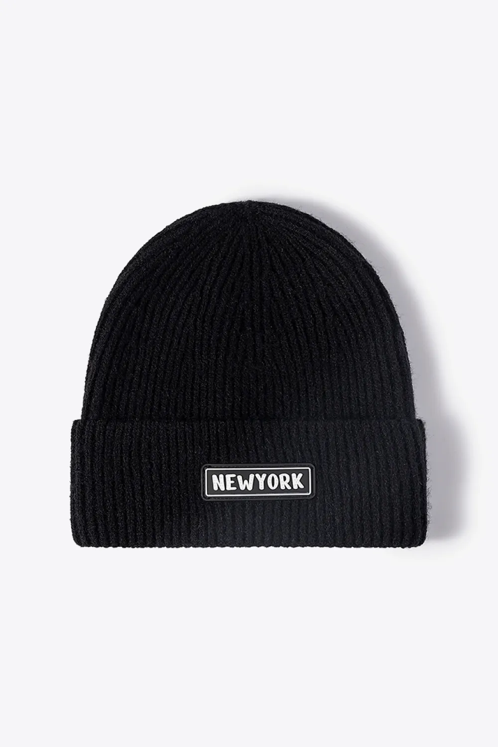NEWYORK Patch Rib-Knit Cuffed Beanie, image 13