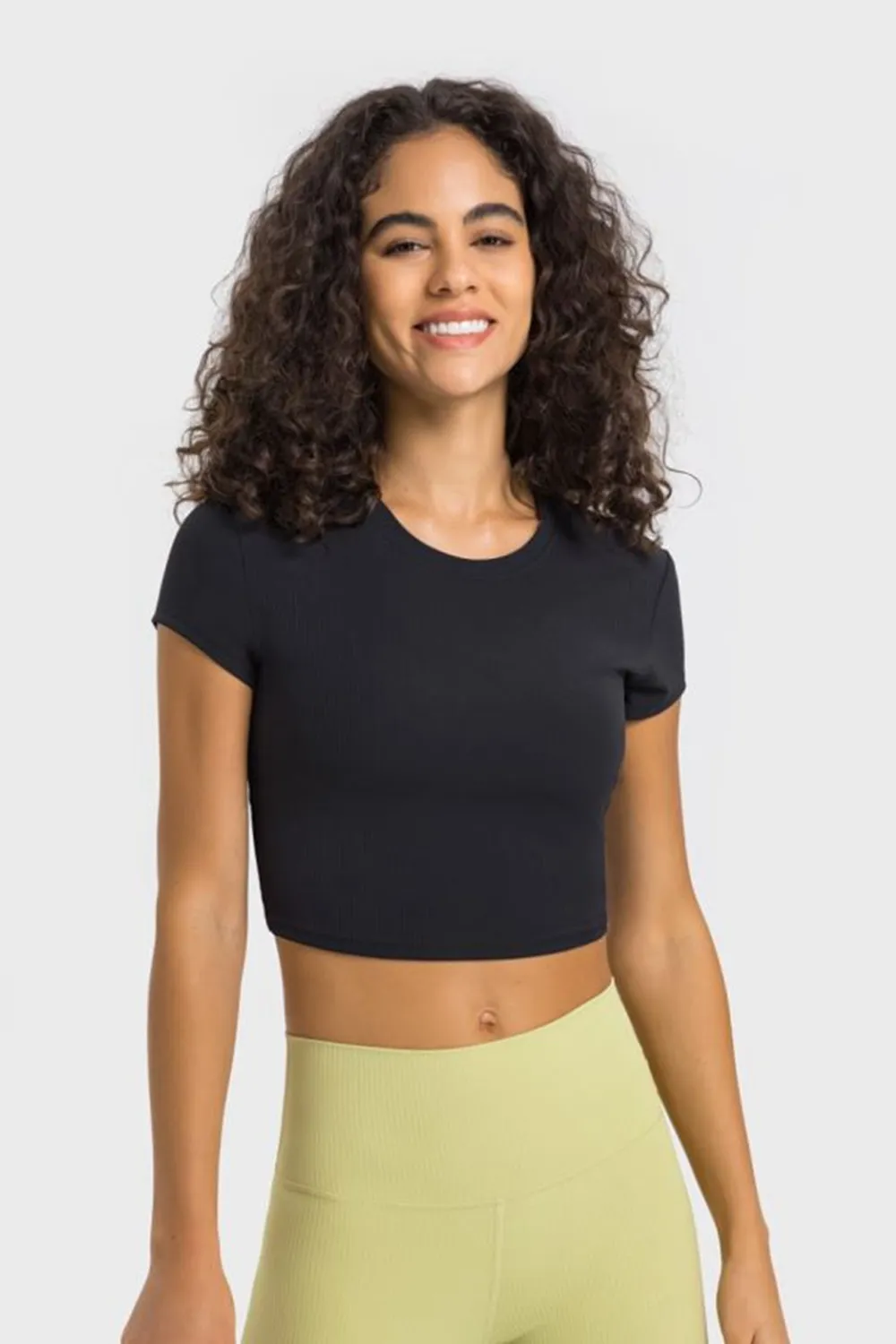 Round Neck Short Sleeve Cropped Sports T-Shirt, image 18