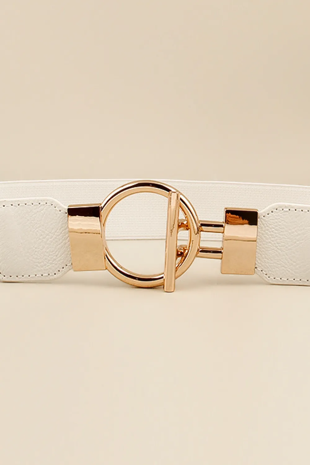 Circle Shape Buckle Zinc Alloy Buckle PU Leather Belt, image 9