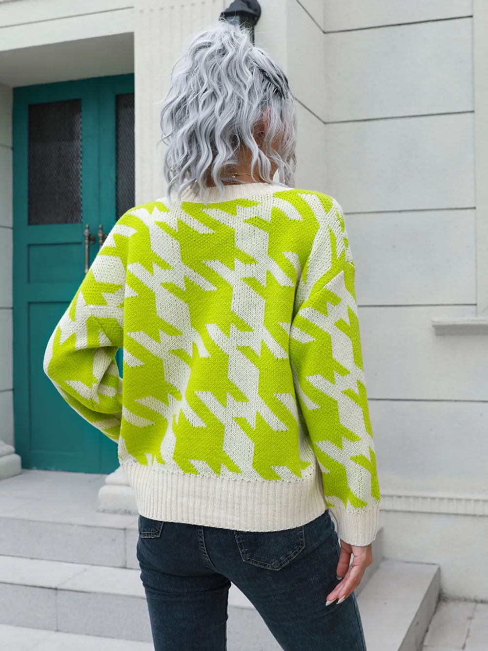 Houndstooth Button Down Cardigan, image 6