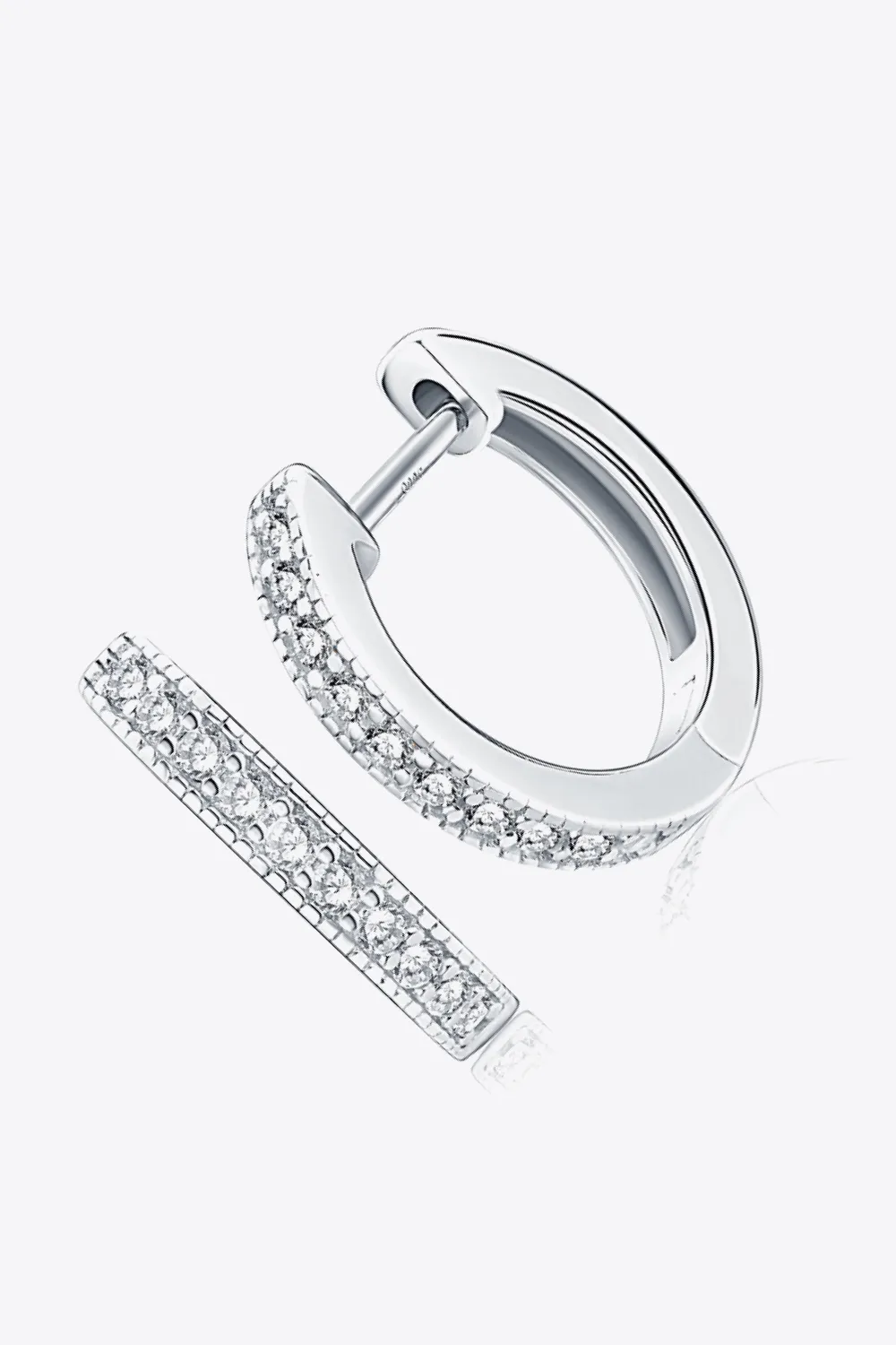 Inlaid Moissanite Hoop Earrings, image 2