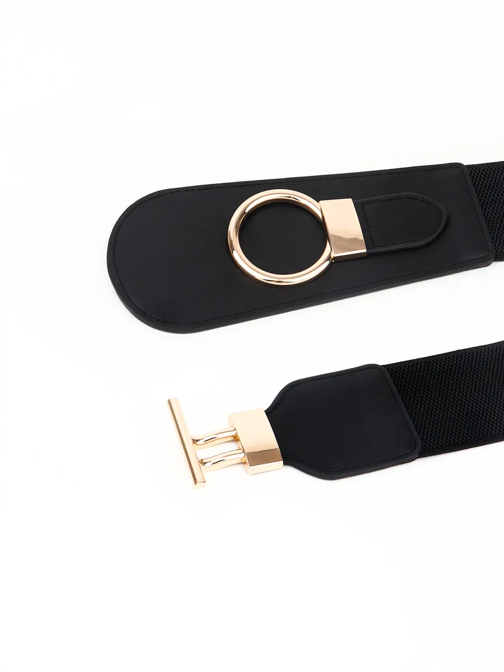 PU Elastic Wide Belt with Alloy Buckle, image 32
