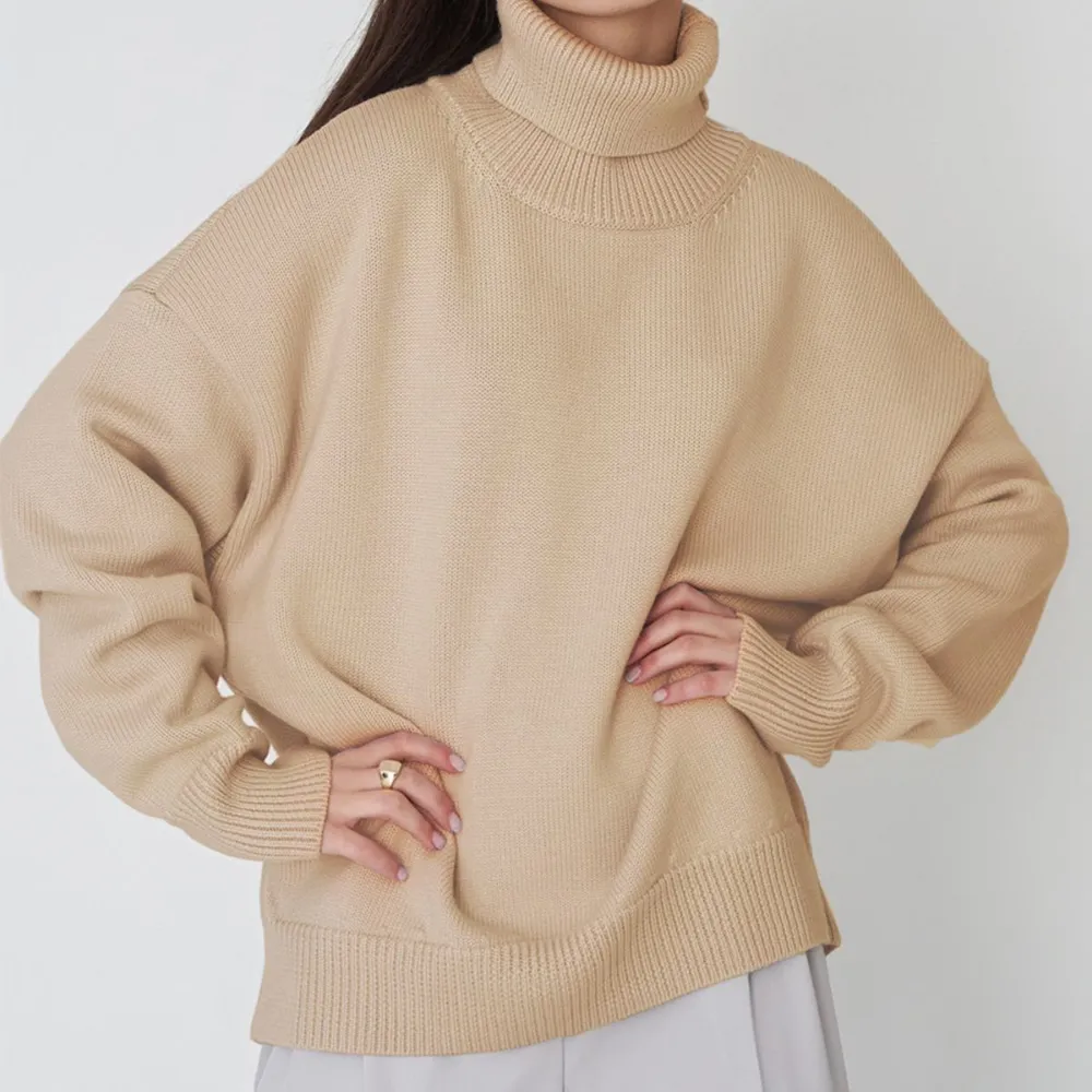 Turtle Neck Dropped Shoulder Sweater, image 24