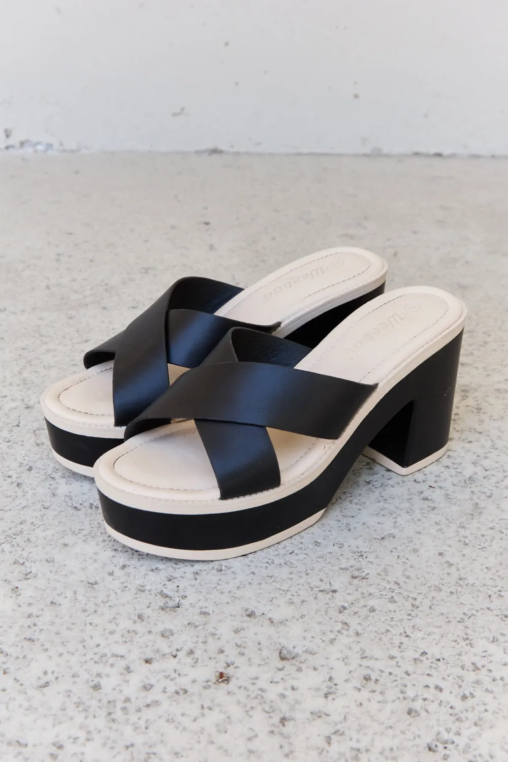Cherish The Moments Contrast Platform Sandals in Black, image 8