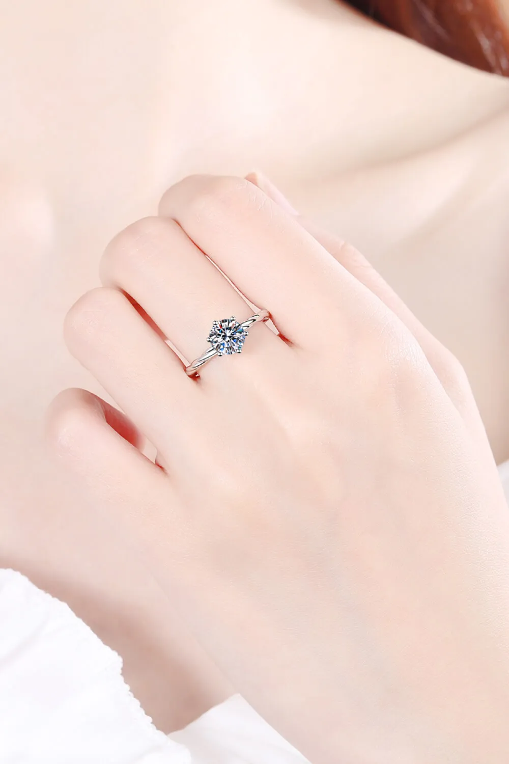 1 Carat Moissanite 6-Prong Twisted Ring, image 2