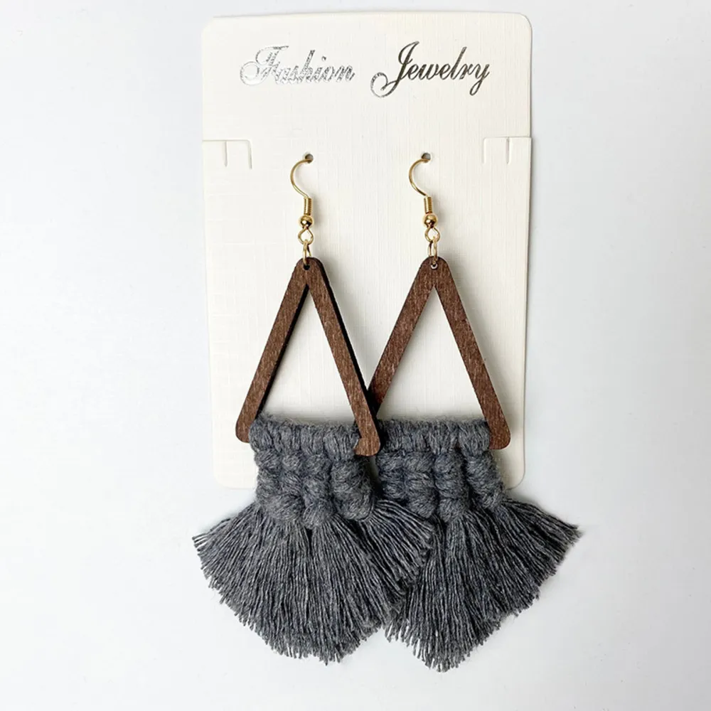 Tassel Detail Geometric Earrings, image 4