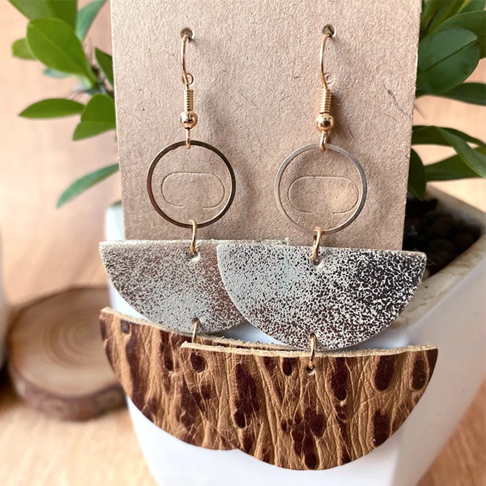 PU Semicircle Drop Earrings, image 6