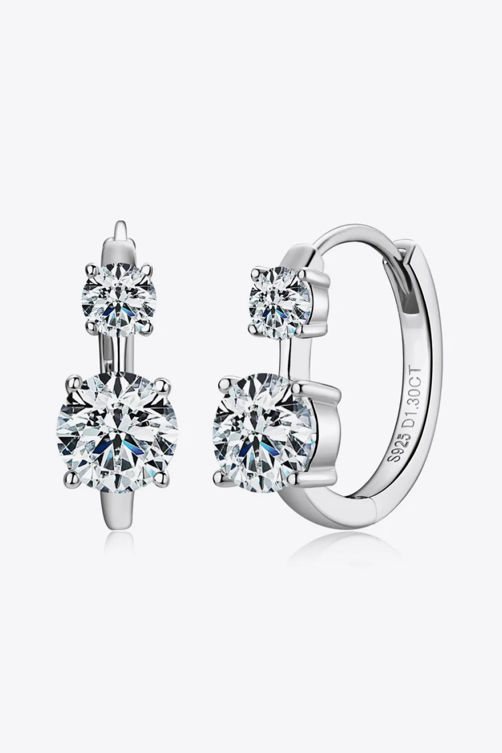 1.3 Carat Moissanite 925 Sterling Silver Earrings, image 2