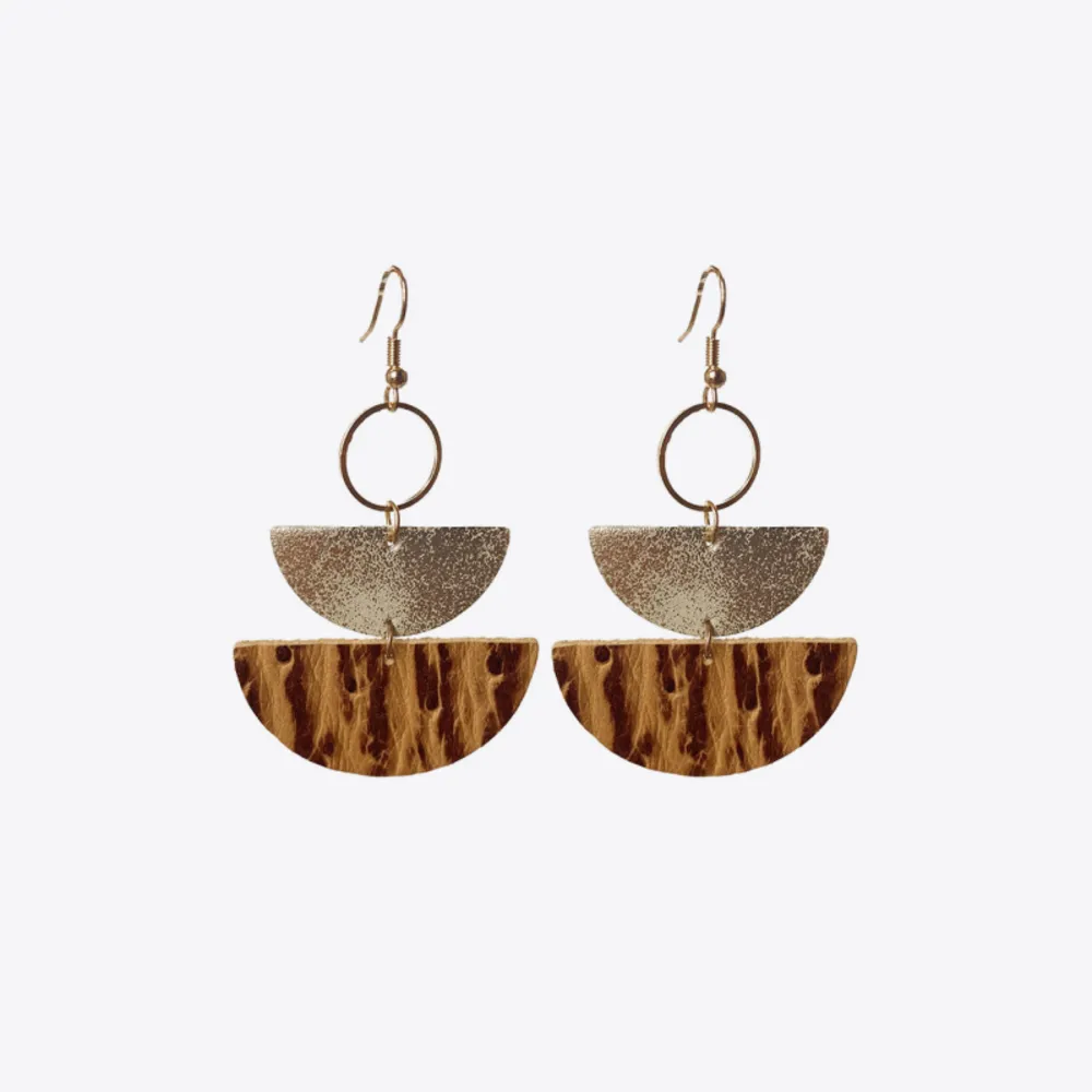 PU Semicircle Drop Earrings, image 3