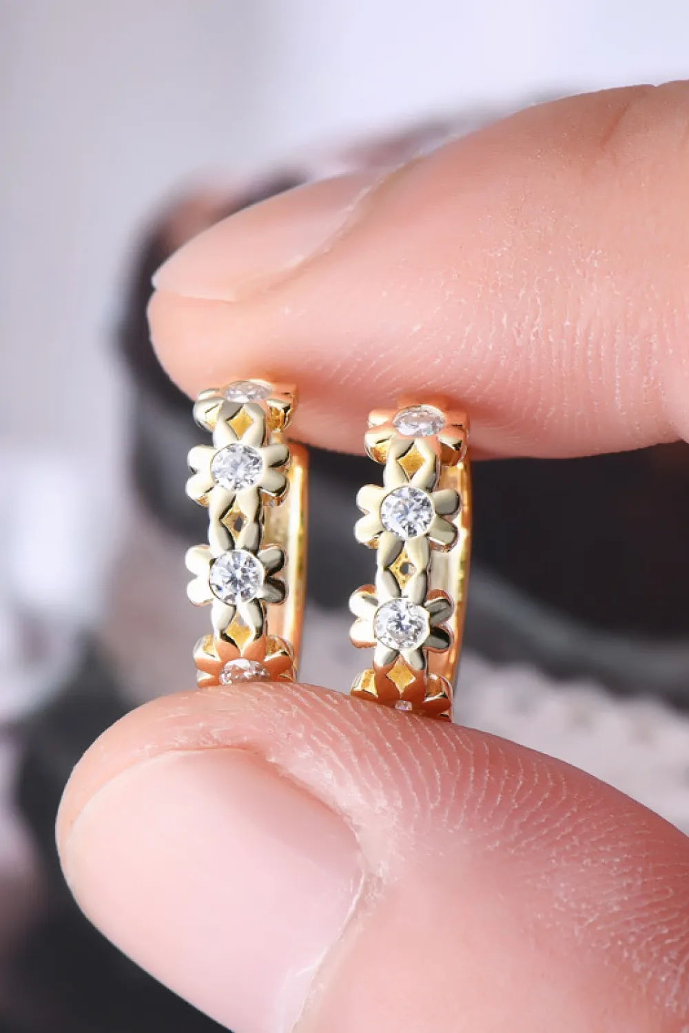Moissanite 925 Sterling Silver Huggie Earrings, image 8