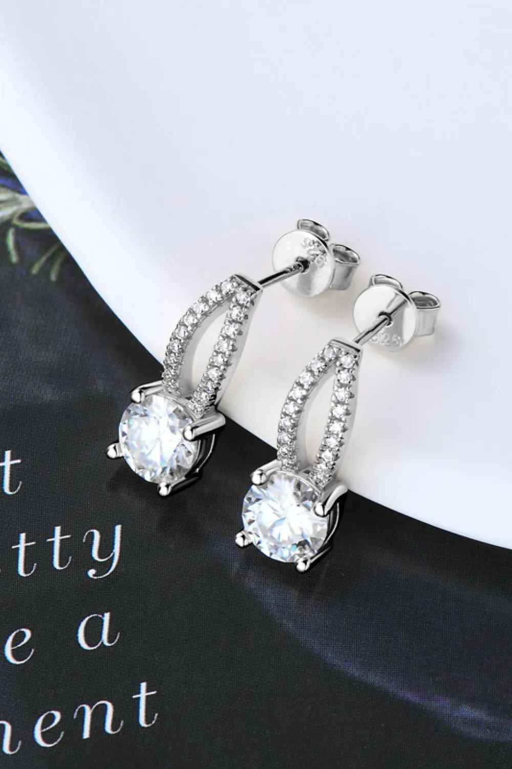 1 Carat Moissanite 925 Sterling Silver Earrings, image 7