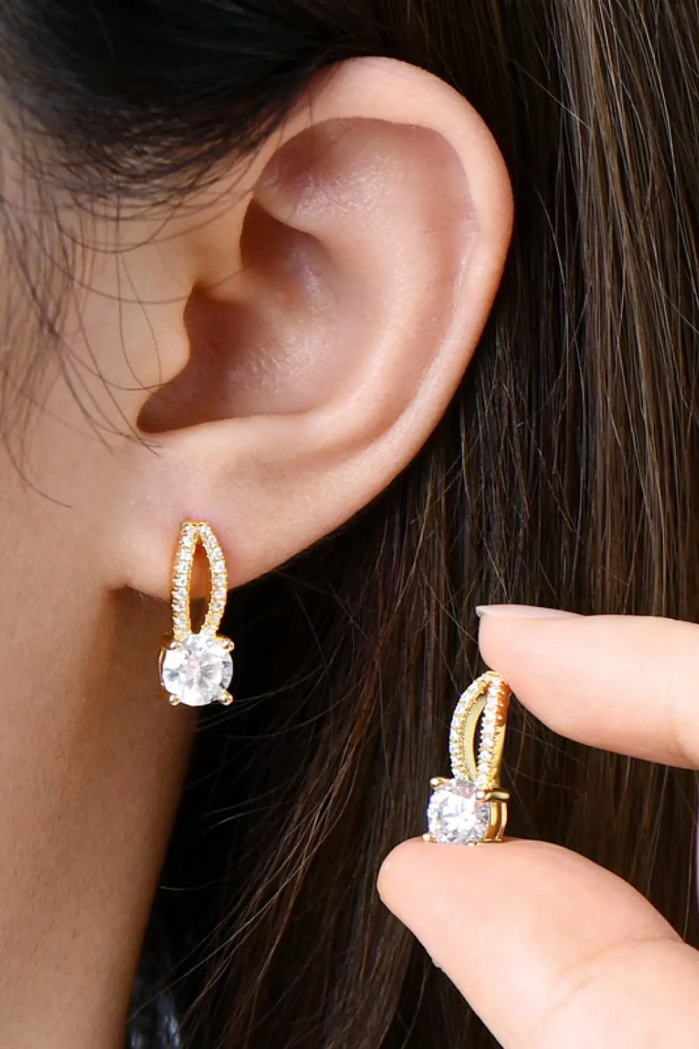 1 Carat Moissanite 925 Sterling Silver Earrings, image 3