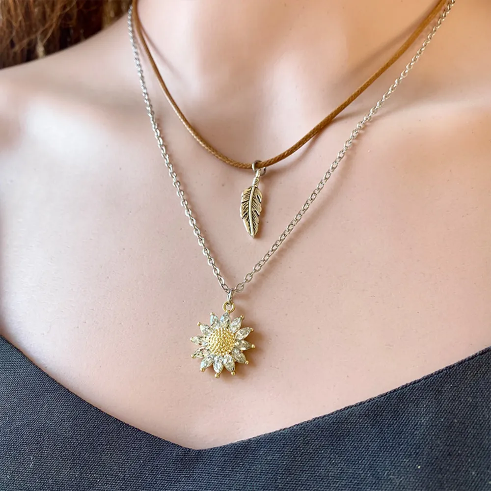 Sunflower Pendant Necklace Set, image 2