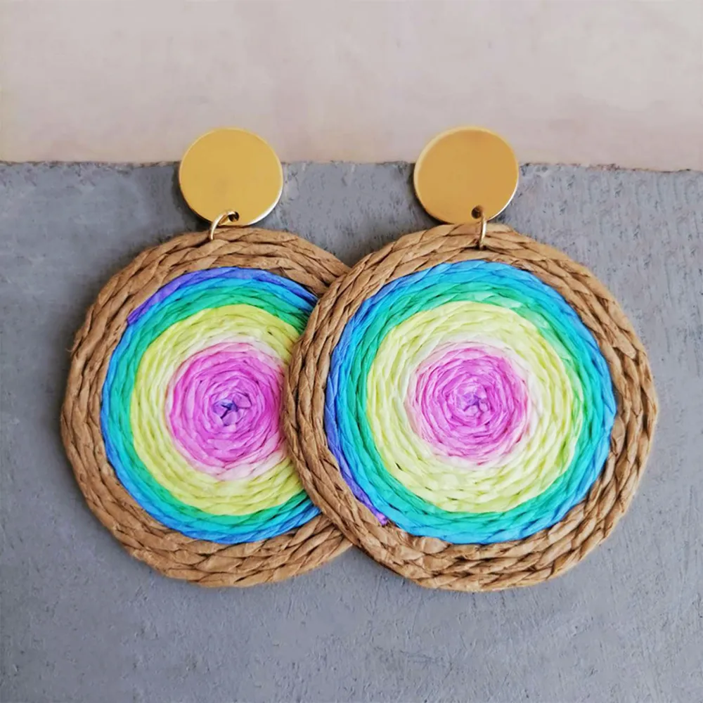 Raffia Grass Teardrop Earrings, image 5