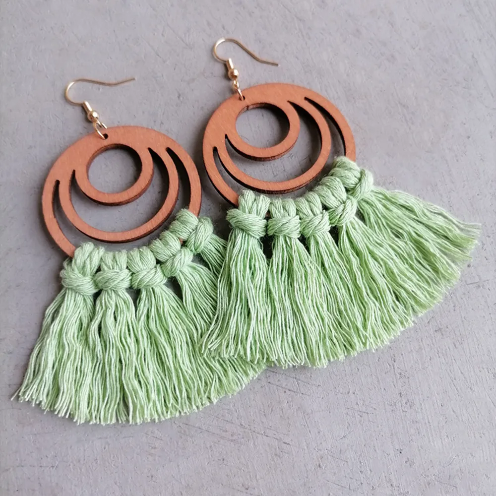 Tassel Detail Geometric Earrings, image 5