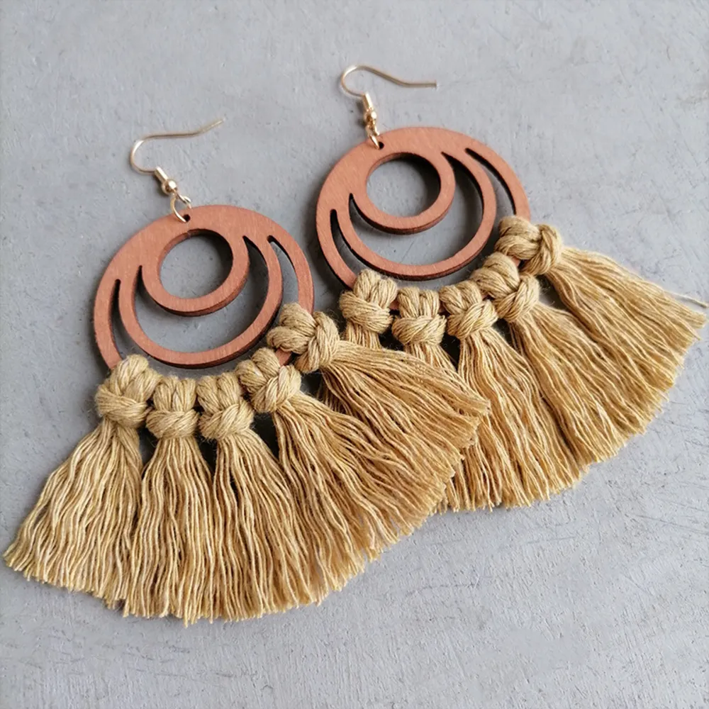 Tassel Detail Geometric Earrings, image 3