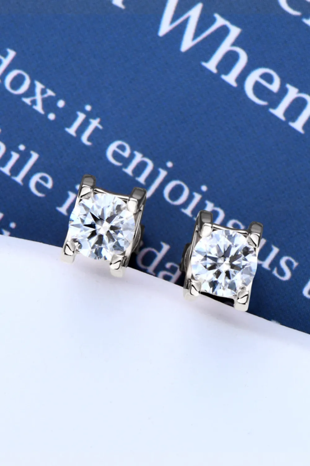 Moissanite 925 Sterling Silver Stud Earrings, image 8