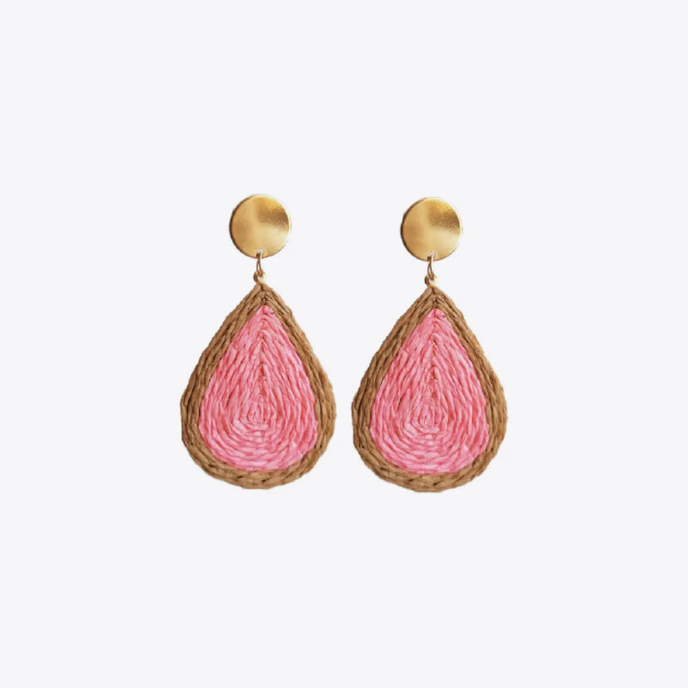 Raffia Grass Teardrop Earrings, image 2