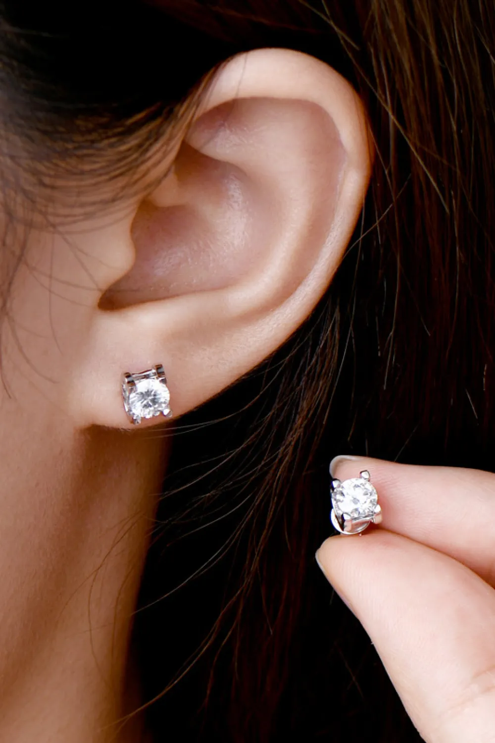 Moissanite 925 Sterling Silver Stud Earrings, image 7