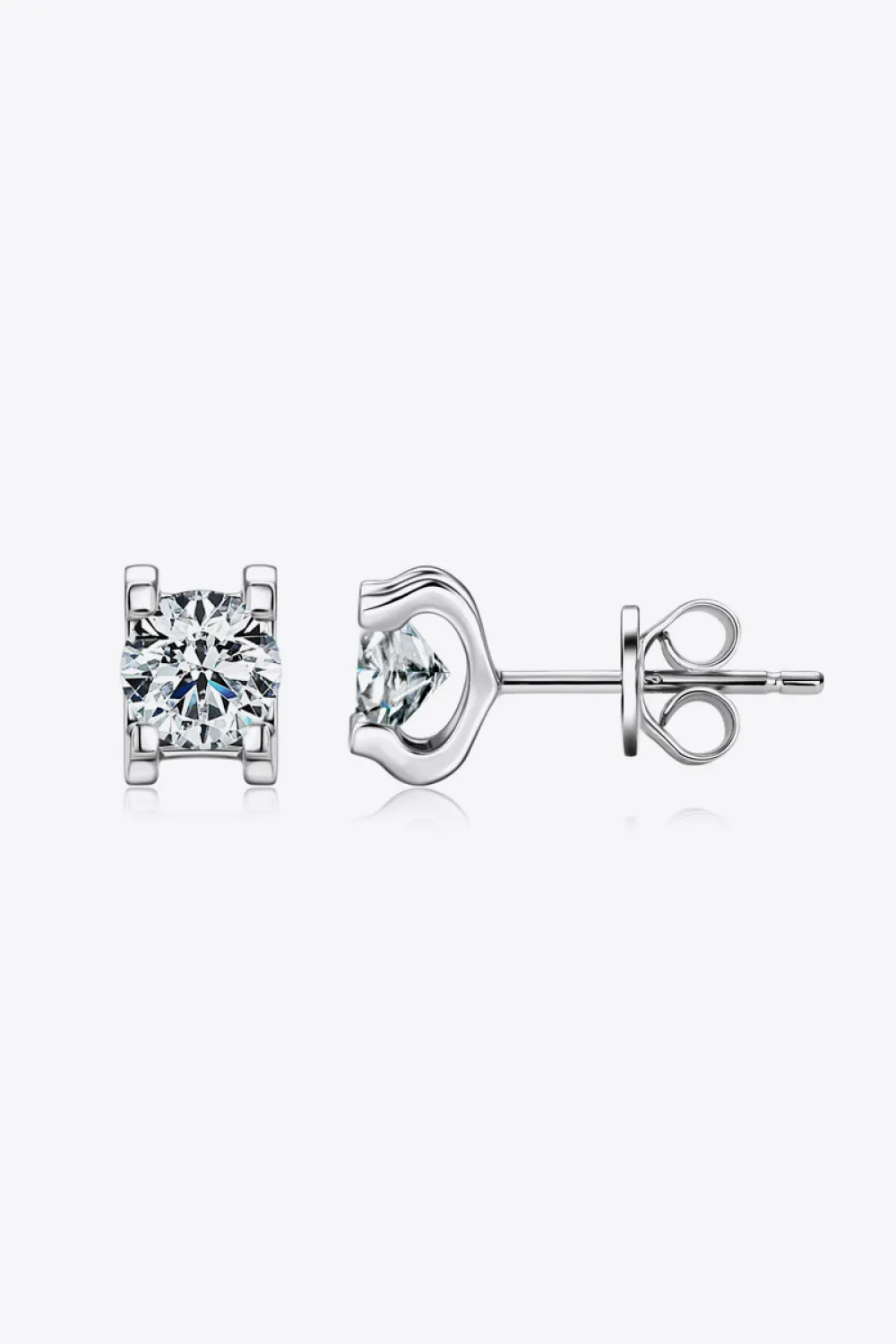 Moissanite 925 Sterling Silver Stud Earrings, image 6