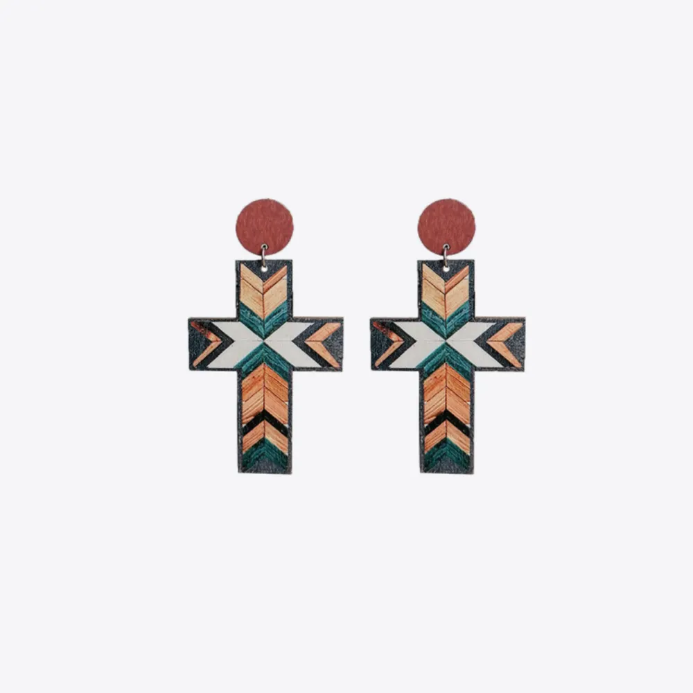 Cross Drop Earrings, image 2