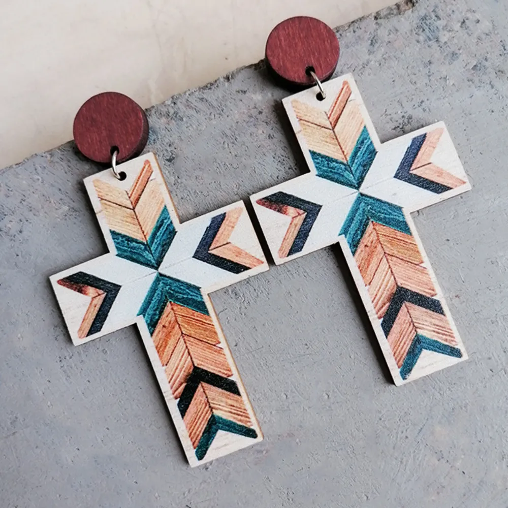 Cross Drop Earrings, image 4