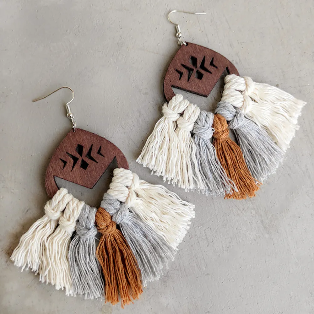 Tassel Detail Drop Earrings, image 3