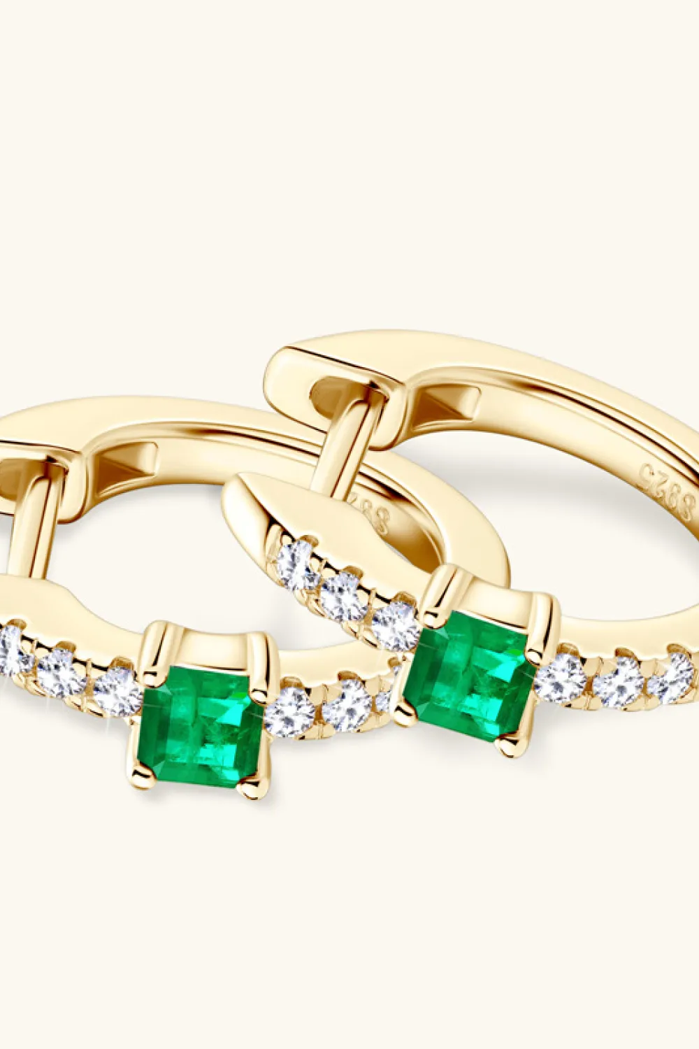 Lab-Grown Emerald Earrings, image 3
