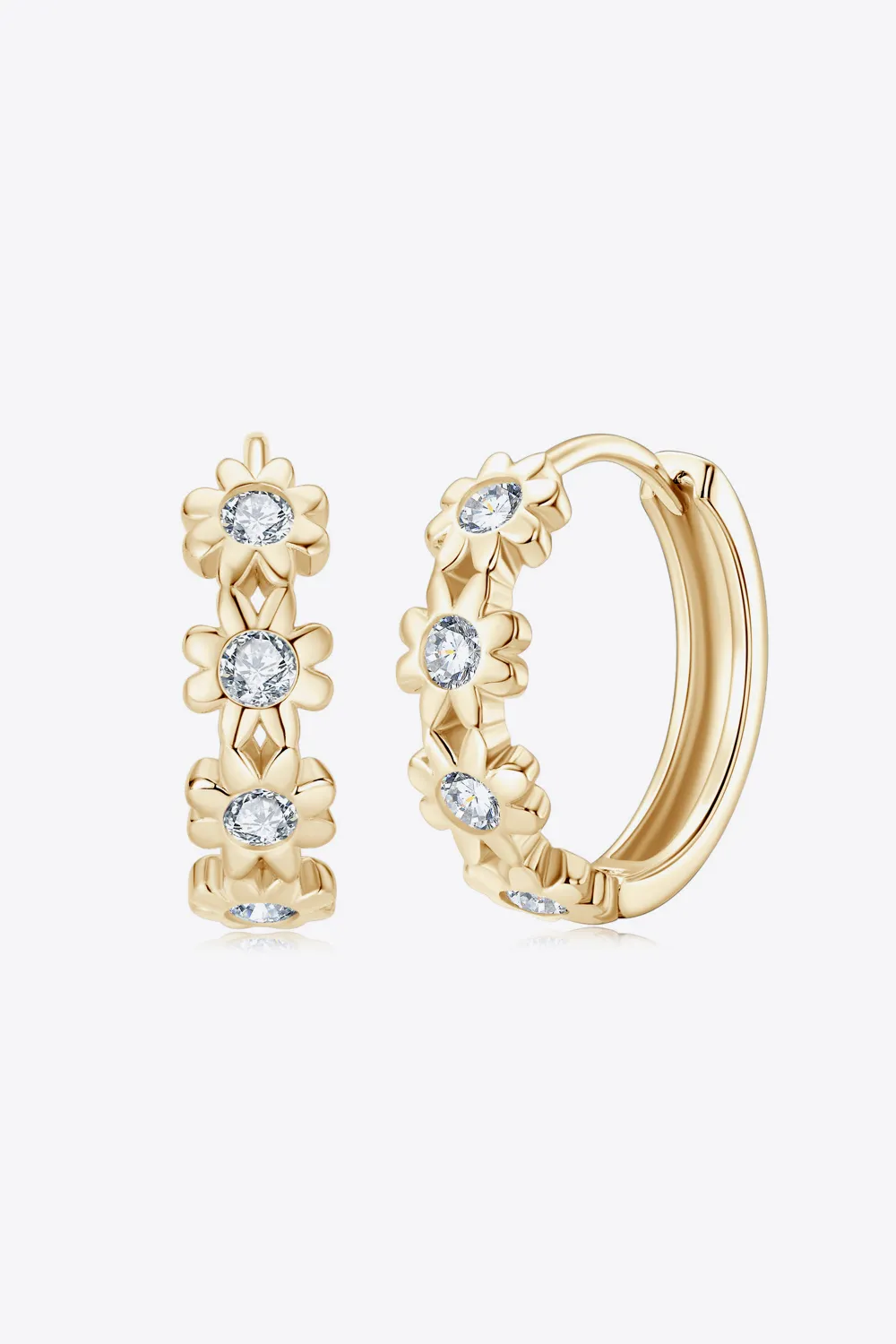 Moissanite 925 Sterling Silver Huggie Earrings, image 6