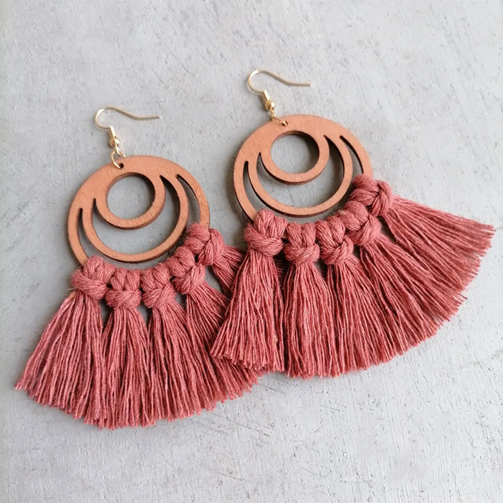 Tassel Detail Geometric Earrings, image 4