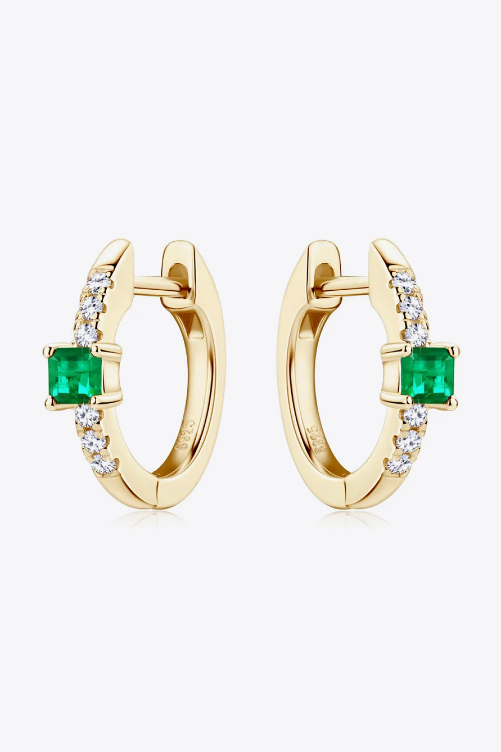 Lab-Grown Emerald Earrings, image 2