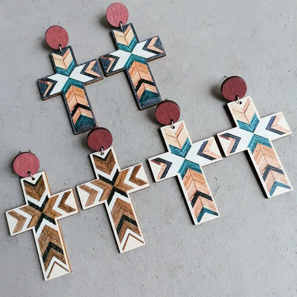 Cross Drop Earrings, image 6