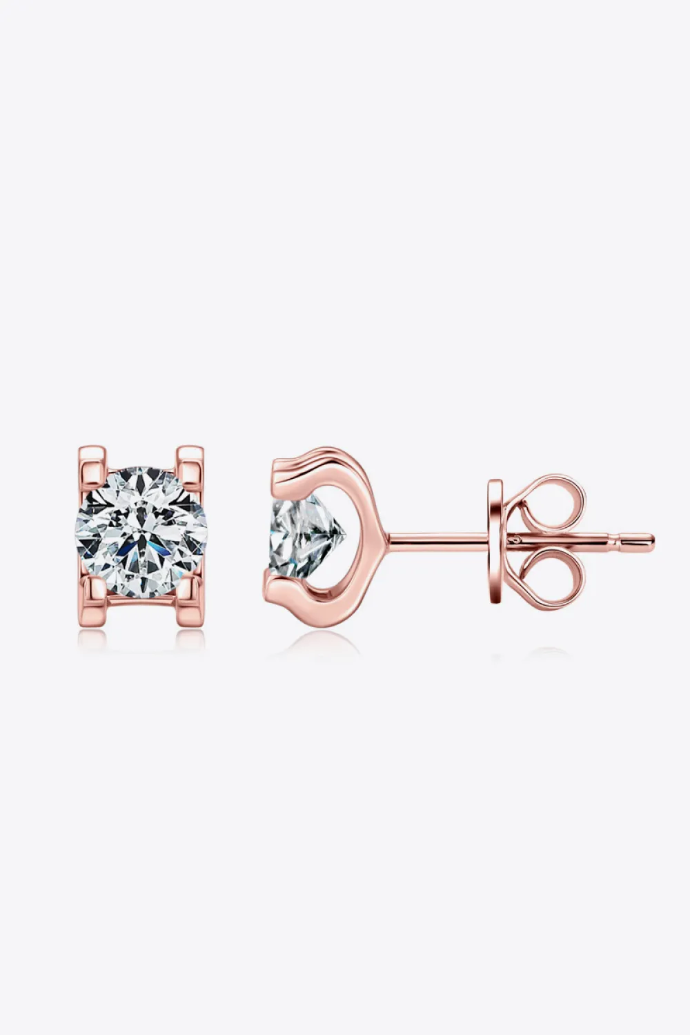 Moissanite 925 Sterling Silver Stud Earrings, image 2