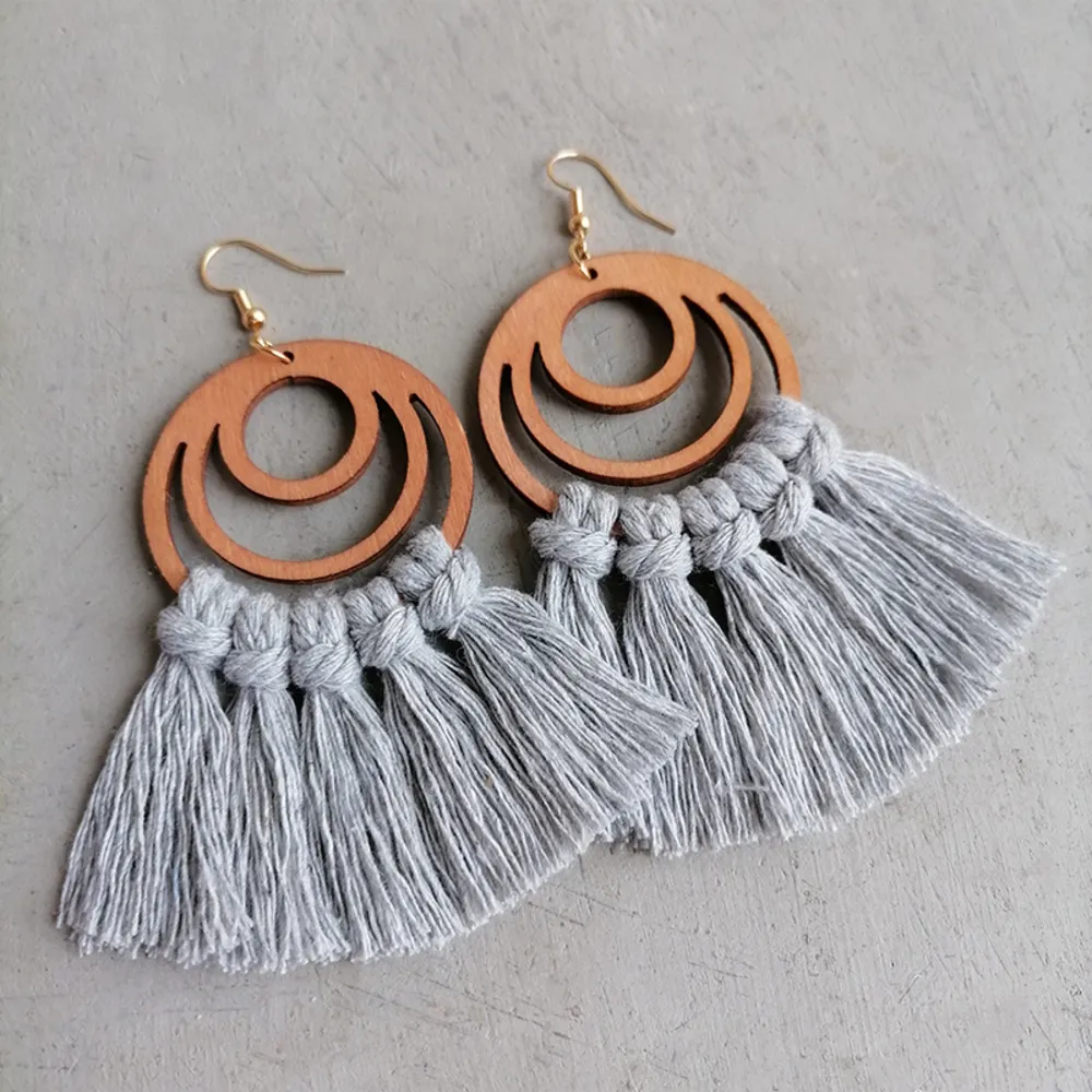 Tassel Detail Geometric Earrings, image 6