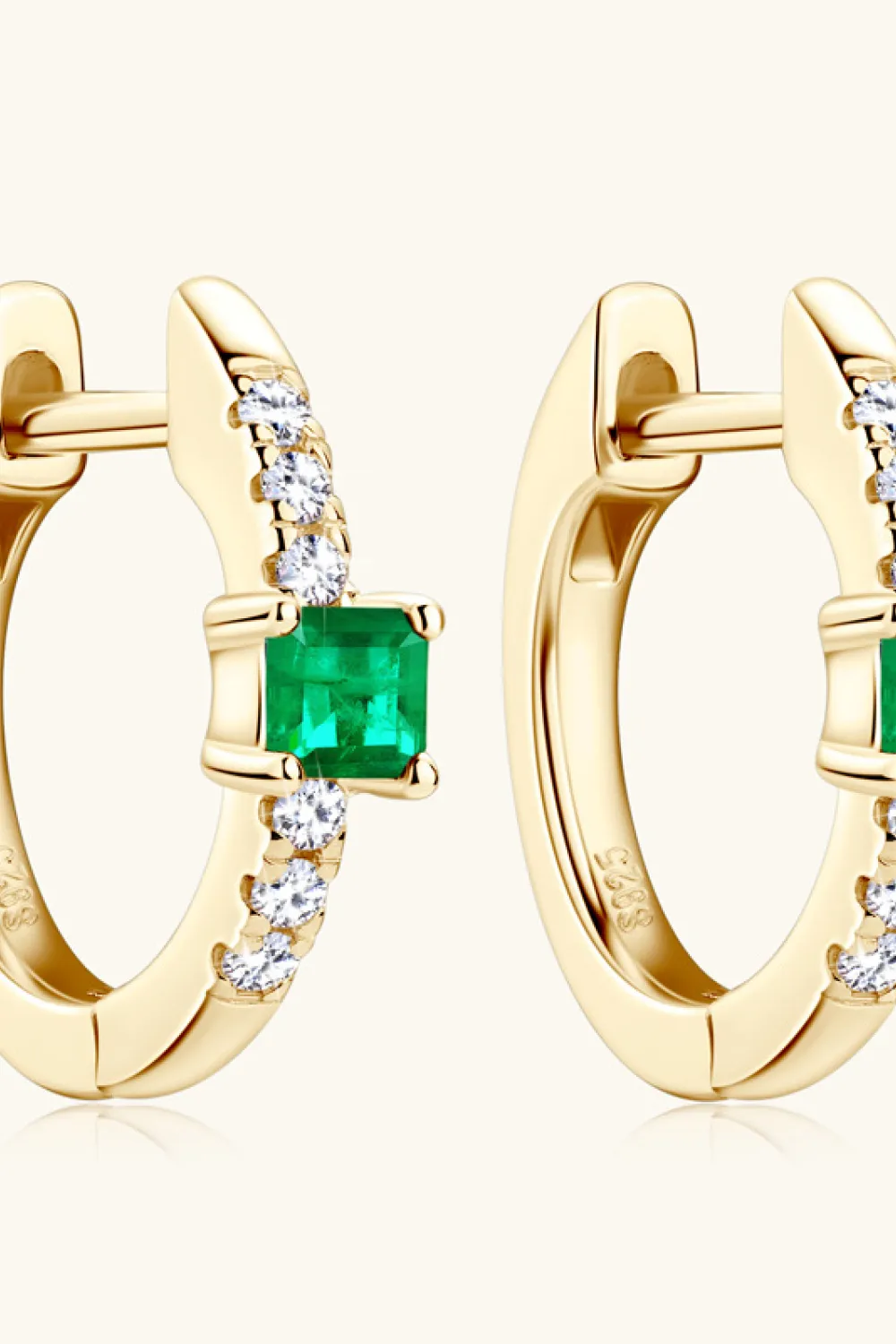 Lab-Grown Emerald Earrings, image 4