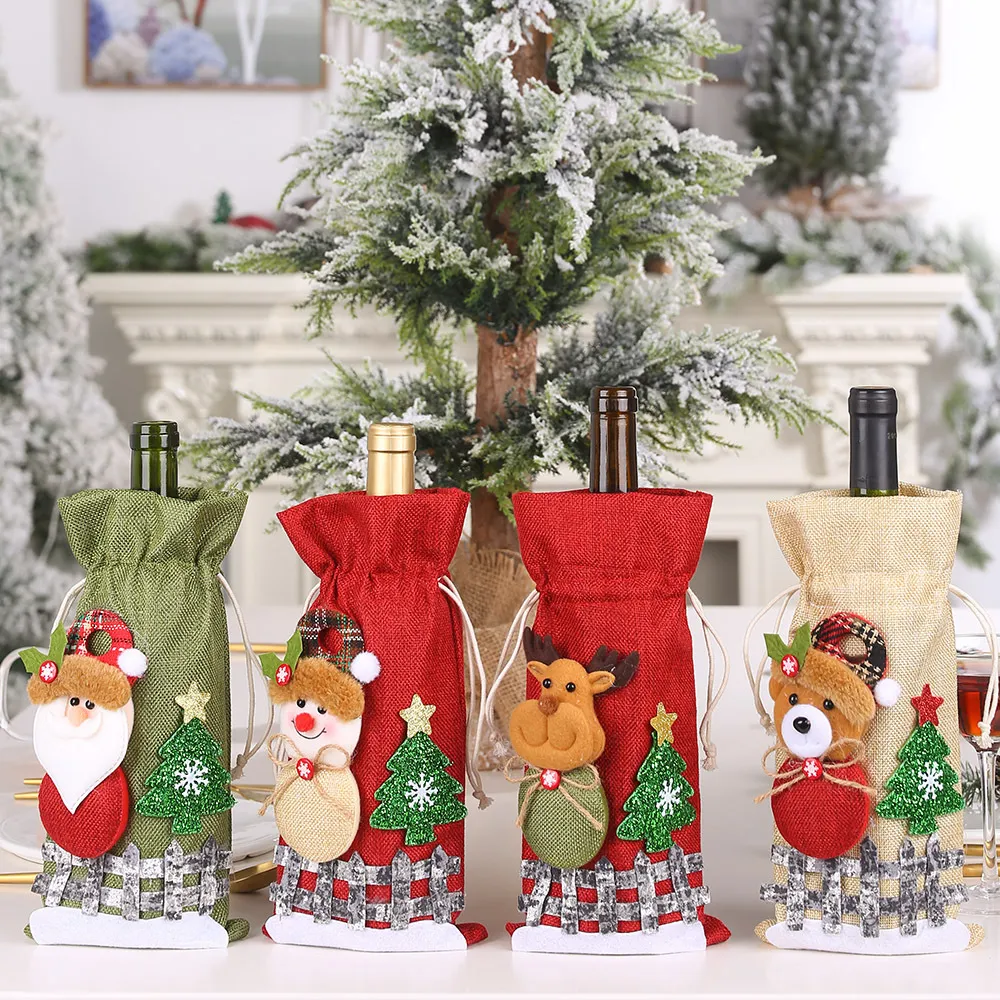 Assorted 2-Piece Christmas Doll Wine Bottle Covers, image 2