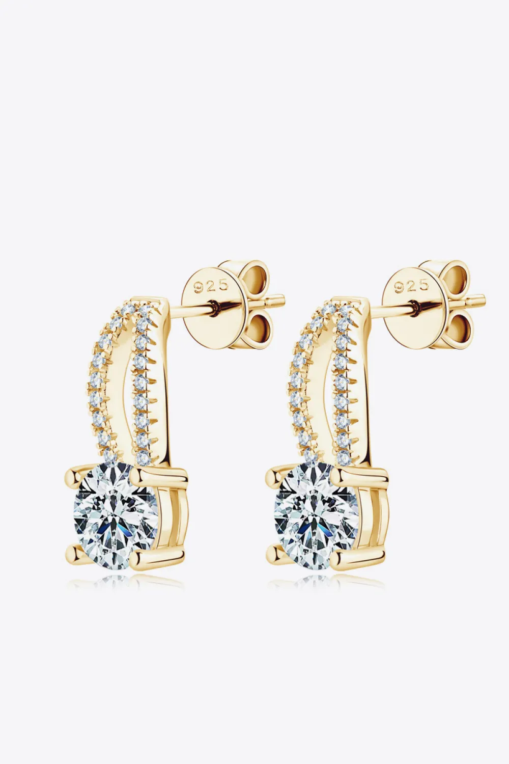 1 Carat Moissanite 925 Sterling Silver Earrings, image 2