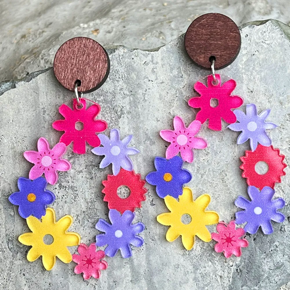 Floral Teardrop Earrings, image 3