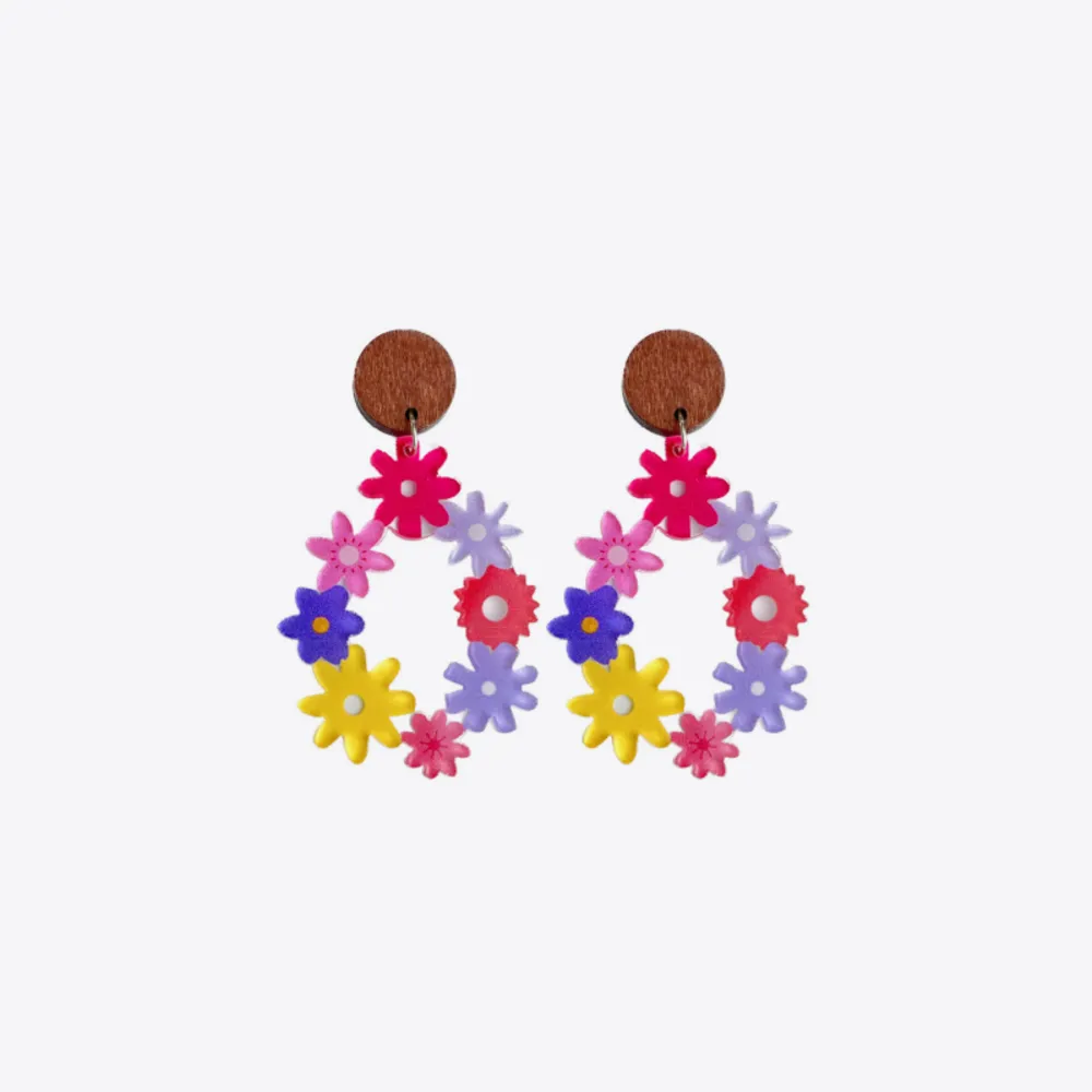 Floral Teardrop Earrings, image 2