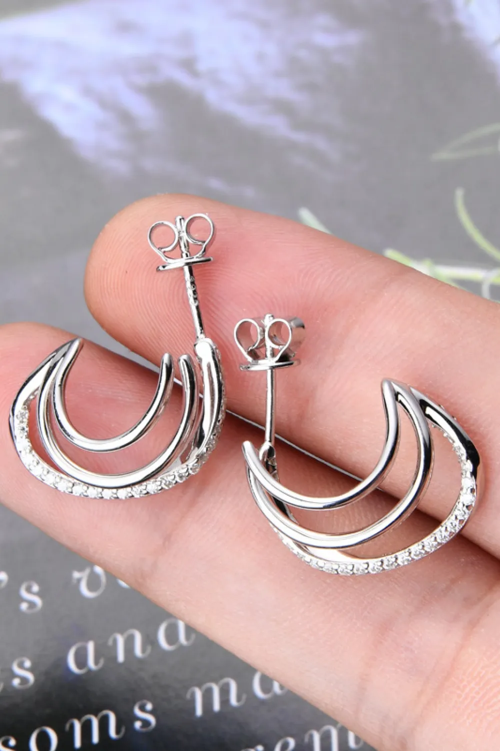 Moissanite 925 Sterling Silver Earrings, image 8