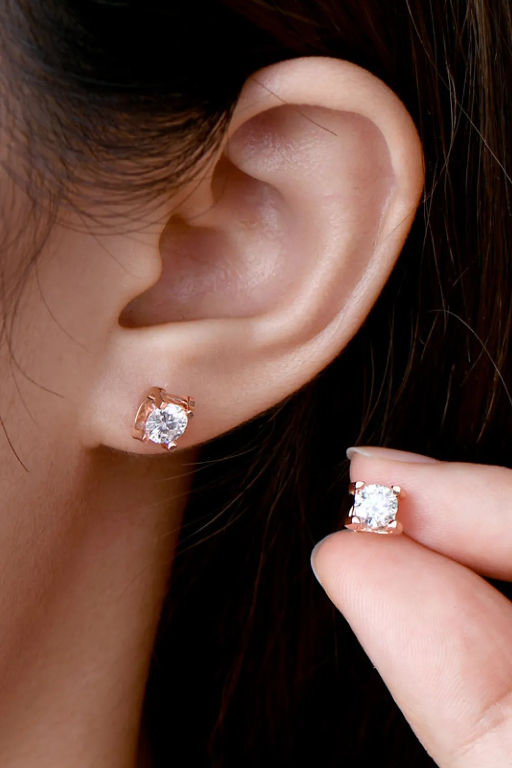 Moissanite 925 Sterling Silver Stud Earrings, image 3