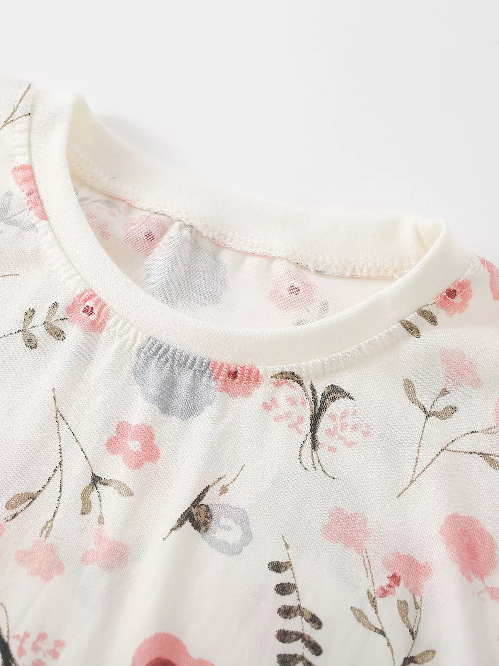 Children's Floral Print Ruffle-Sleeve Crew Neck Sweatshirt, image 3