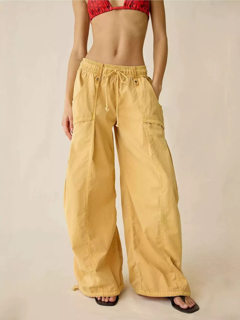 High-Waisted Cargo Wide-Leg Pants, image 8