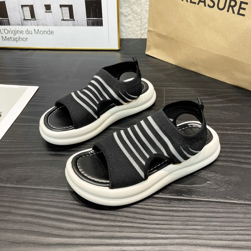Cutout Mesh Sandals, image 4