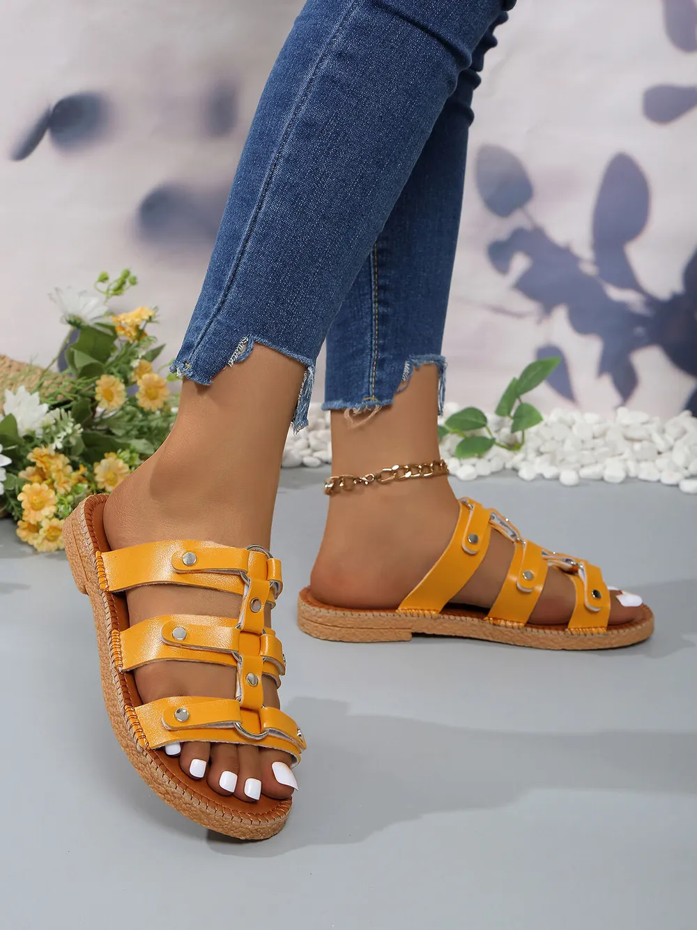 Open Toe Flats Sandals, image 8