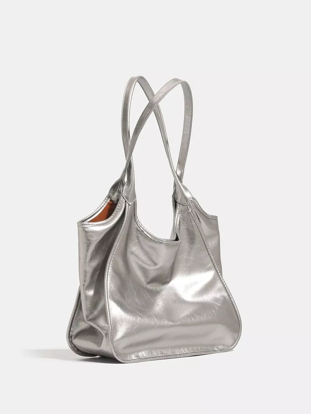 Metallic PU Leather Tote Bag, image 2