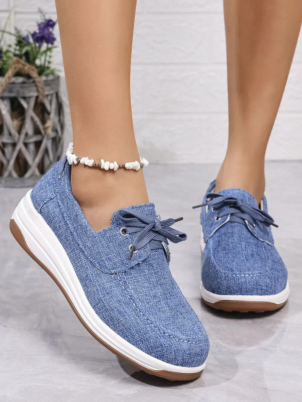 Lace Up Wedge Sneakers, image 9