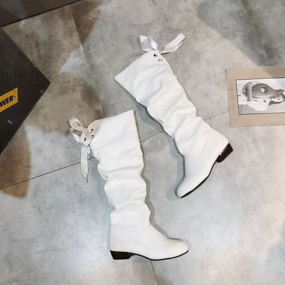 Round Toe Low Heel Boots, image 5