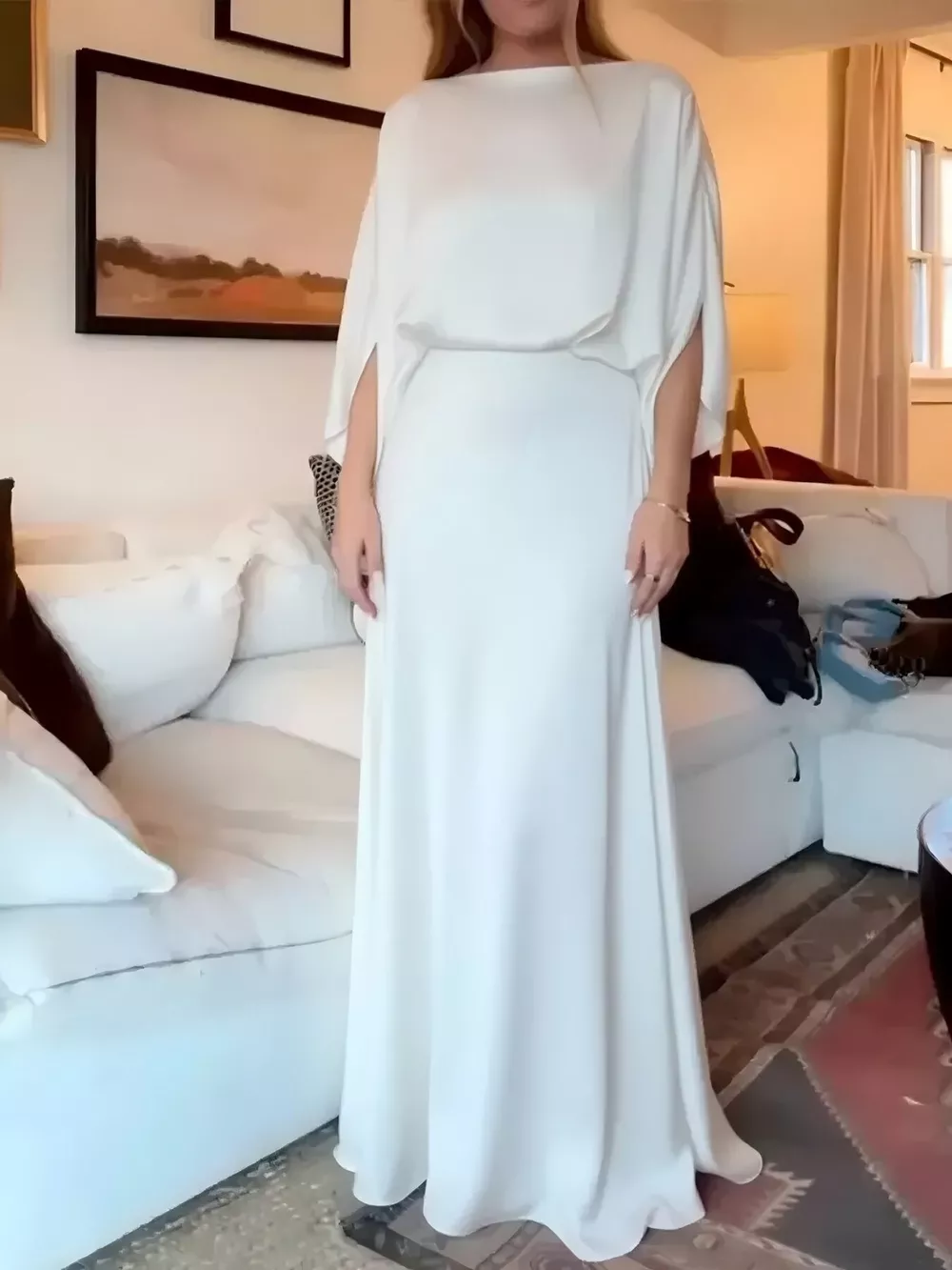 Full Size Elegant Batwing Sleeve Maxi Dress Plus Size, image 6